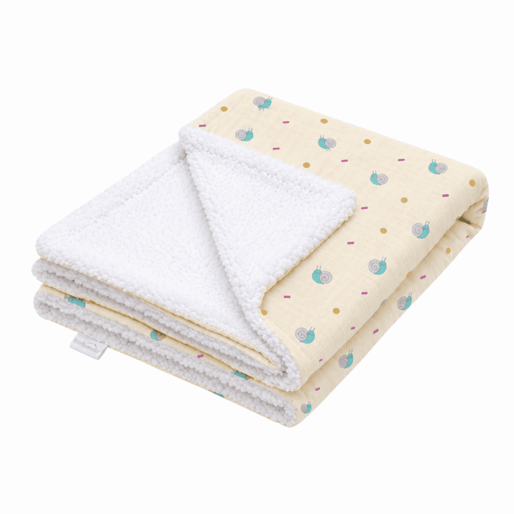 Schapenvachtdeken voor baby's van 93 × 58 cm Snails - imagen 1